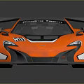 Orange Racing Car With Racing Team Logo Number 58 And Rear Wing Design