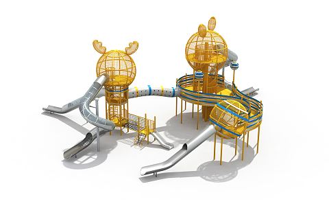 Modern slide amusement equipment 3d model