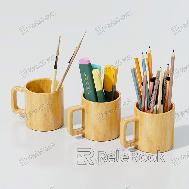 Wooden pen holder water cup toothbrush cup brush pen marker pencil wooden tea cup coffee cup model