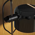Modern Black Floor Lamp With Cylindrical Shade And Warm Light For Living Room Interior