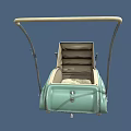 Vintage Light Green Baby Carriage With Canopy Comfortable Seat And Sturdy Frame