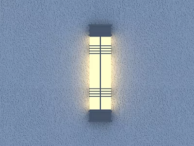Sleek Black Frame Wall Light Illuminated On Gray Textured Wall 3d model