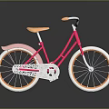 Stylish Pink Bicycle with Orange Seat Handlebars and White Wheels Classic Design
