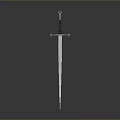 Traditional Medieval Sword With Long Sharp Blade And Black Hilt Design 3d model