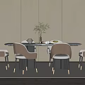 Modern Dining Table and Chair Combination 3d model