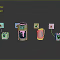 Modern Kitchen Household Items With Coffee Maker Toaster And Electric Kettle