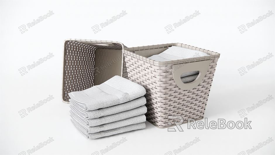 Nordic Towel Towel Scarf Bath Towel Bamboo Basket Dirty Clothes Basket Bamboo Basket model