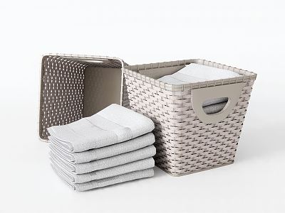 Nordic Towel Scarf Bath Towel Bamboo Basket Dirty Clothes Basket Bamboo Basket model