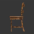 Wooden Dining Chair With Solid Backrest And Simple Natural Wood Design