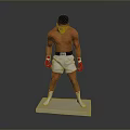 Game Movie Character Boxer Shirtless With Red Boxing Gloves White Shorts Standing On White Pedestal