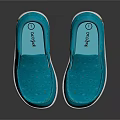 Turquoise Casual Slip On Shoes With White Sole And Perforated Upper Design