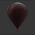 Deep Red Textured Hot Air Balloon Shaped Amusement Equipment With Orange Base