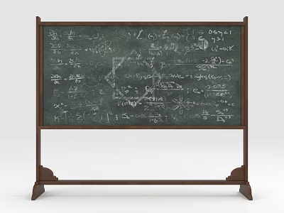 Mathematical Formula Chalkboard Wall Hanging With Wooden Frame And Academic Design 3d model