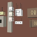 Road Facilities Including Directional Restroom And Bakery Signs In Various Colors