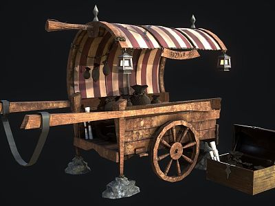 Modern Medieval Sale Car Modern Realistic Medieval Car Trolley Sale Car 3d model