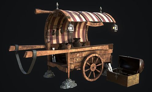 Modern Medieval Sale Car Modern Realistic Medieval Car Trolley Sale Car 3d model