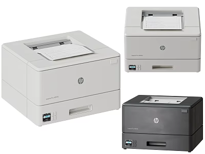 HP Office Printers Collection Featuring Various Models Sizes And Functions For Office Use 3d model