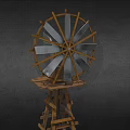 Small Home Wind Turbine Generator With Wooden Frame And Metal Blades