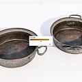 Vintage Metal Kitchen Cookware Double Handled Pots With Rustic Finish