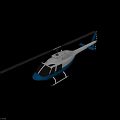 Blue And White Helicopter Model Design With Detailed Exterior And Landing Gear