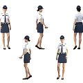 Woman Police Multiplayer Combination Female Character Police Costume Police Uniform Character Female Combination 3d model
