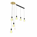 Modern Hanging Pendant Lights with Glass Bulbs and Metal Bases 3D Model Design