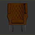 Orange Diamond Tufted Leather Accent Chair With High Back Armrests Nailhead Trim And Wooden Legs