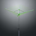 Green And Silver Metal Clothes Drying Rack With Cross Bars Stand Structure Design