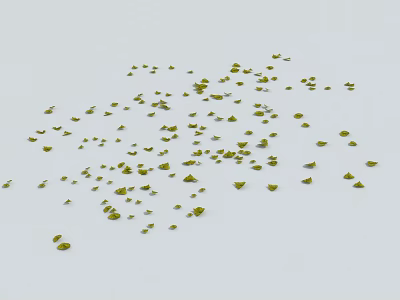Garden Landscape Design With Scattered Green Leaves And Natural Ground Cover 3d model