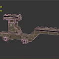 Mechanical Sculpture Carving of Precision Industrial Metal Part with Detailed Platforms and Holes