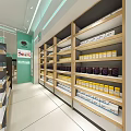 Modern Retail Store Interior With Bright Lighting Neat Shelves And Product Displays