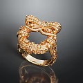 Women's Luxurious Gold Fashion Ring With Intricate Filigree Design And Ornate Details