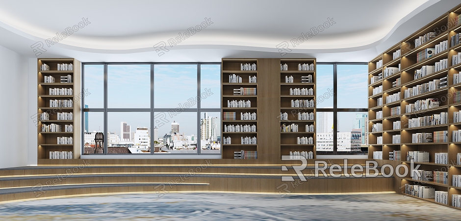 Modern Book Bar Reading Room model