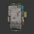 Toy Car With Gray Body Transparent Cockpit Red Wheels And Blue Gas Cylinder