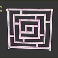 White Decorative Furniture With Square Frame And Interlocking Geometric Patterns