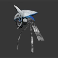 Fantasy Mythical Creature Character With Wolf Like Head Horns Cloak And Slender Legs
