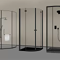 Modern Shower Enclosures With Stylish Shower Heads And Glass Doors