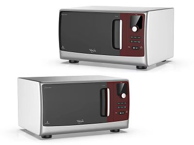 Haier Modern Kitchen Microwave Ovens With Stainless Steel Red Accent Design 3d model