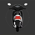 Modern White Scooter Featuring Black Seat Shiny Surface and Red Taillight