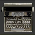 Vintage Typewriter With Beige Body Classic Keyboard And Round Keys