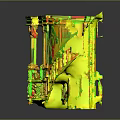 Intricate Architectural Model With Carved Columns Balcony And Ornamental Details