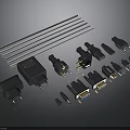 Assorted Electronic Accessories With Power Adapters Plugs USB And HDMI Cables