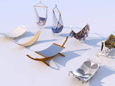Modern Outdoor Hanging Chair Combination Hammock 3d model Modern Outdoor Hanging Chair Combination Hammock 3d model