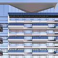 Modern High Rise Residential Buildings Exterior View With Glass Facade And Balcony Design