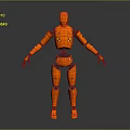 Modern robot car crash test man crash dummy 3d model