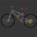 Modern Mountain Bike With Metallic Frame Black Wheels And Suspension Fork
