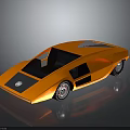 Orange Aerodynamic Concept Sports Car With Sleek Design Black Wheels And Modern Body