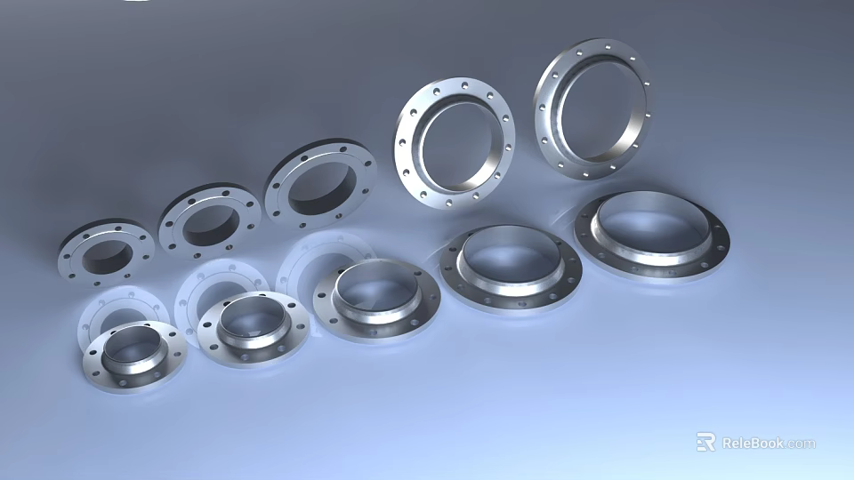 Stainless Steel Pipe Flanges With Smooth Surface For Industrial Connections 3d model 