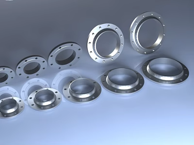 Stainless Steel Pipe Flanges With Smooth Surface For Industrial Connections 3d model