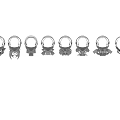 Various Gas Masks With Diverse Designs And Straps For Protective Clothing Accessories